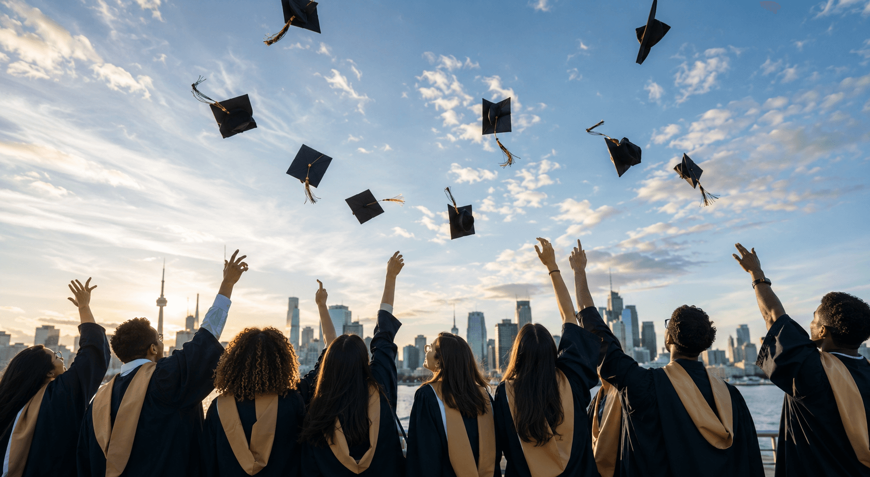 International graduates celebrating in Canada