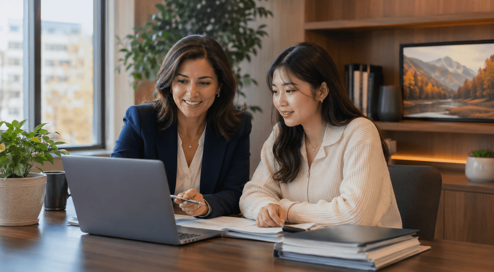 UStudy adviser speaking with a student