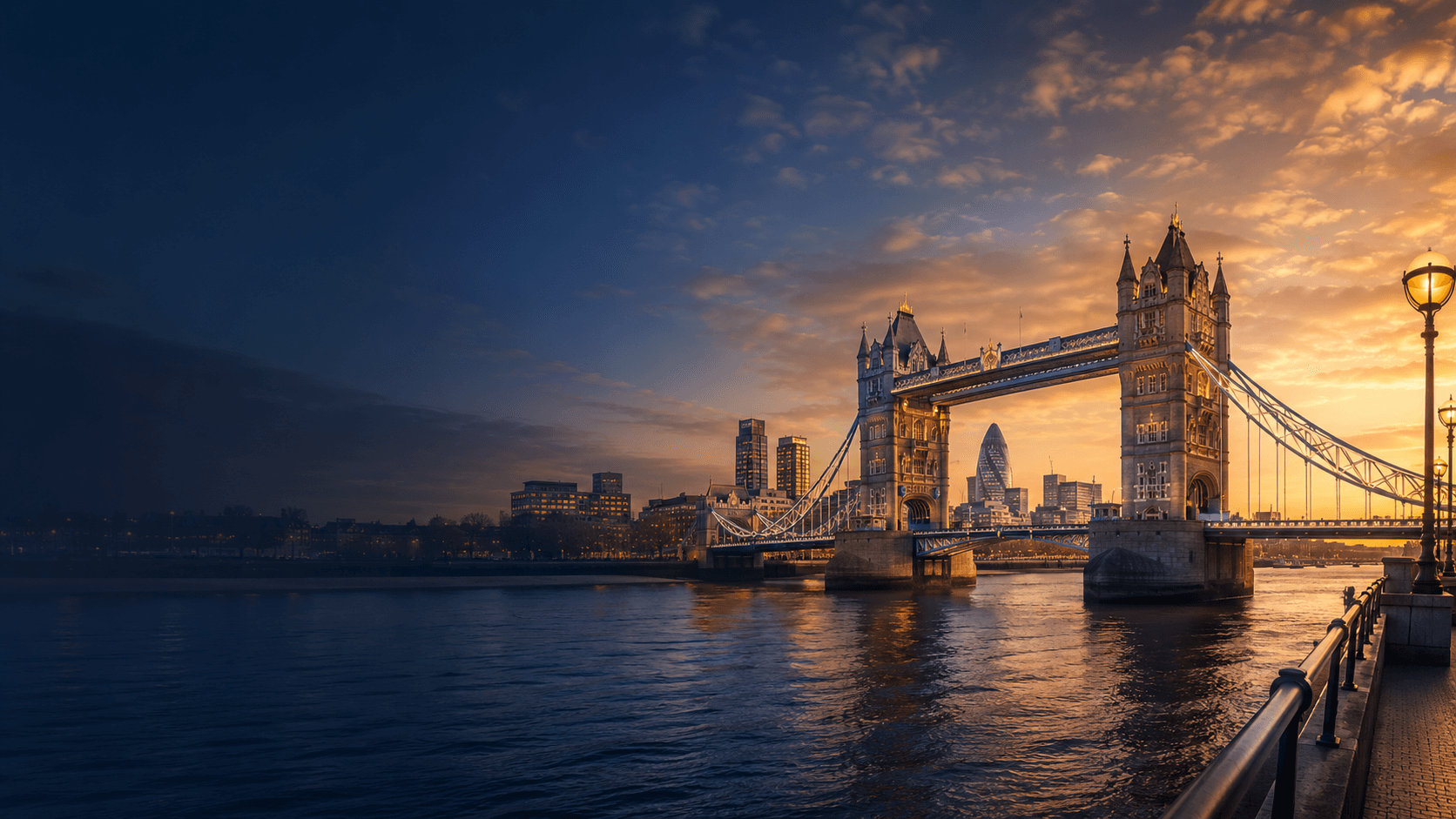 Tower Bridge and the London skyline in the United Kingdom