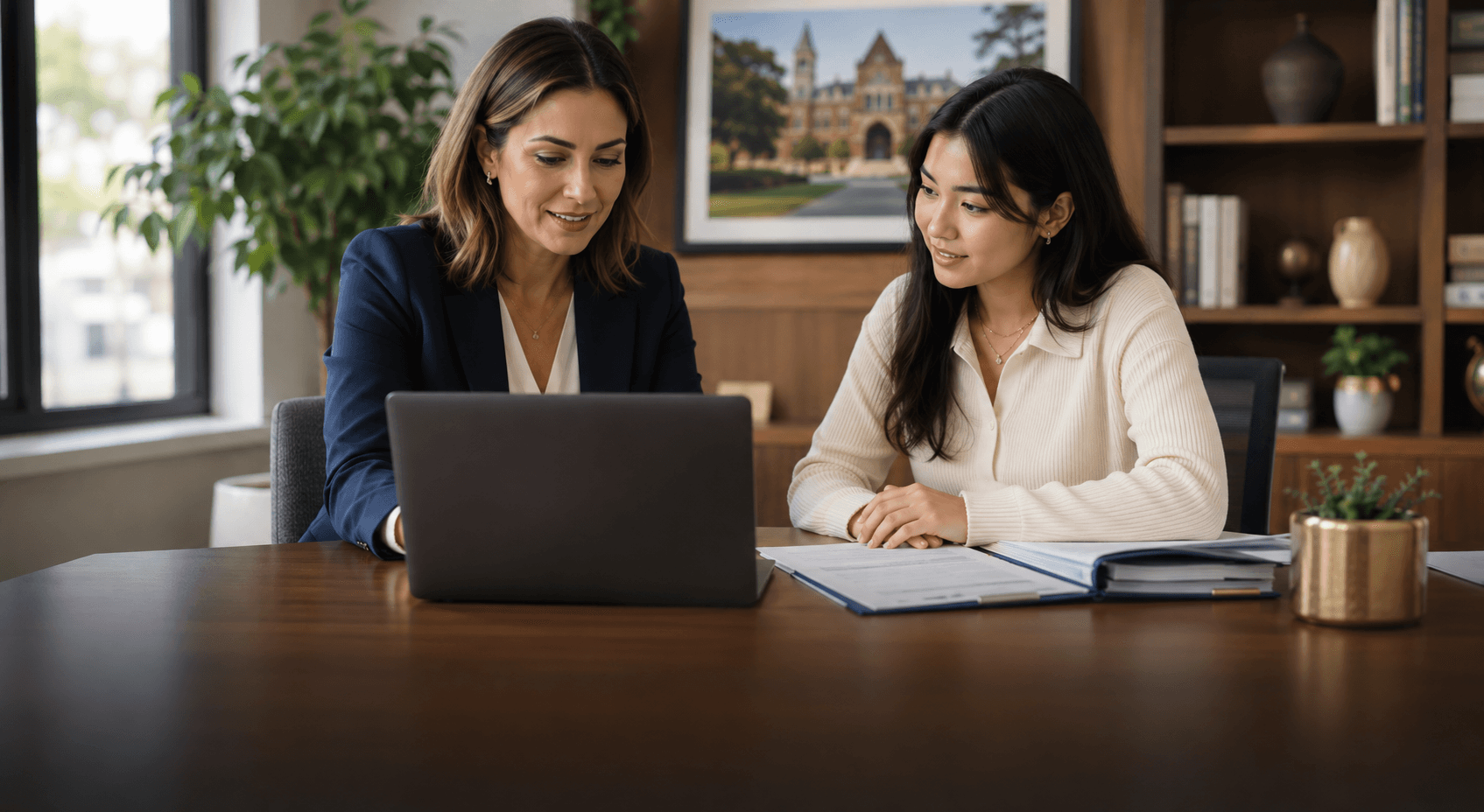 UStudy adviser speaking with a student